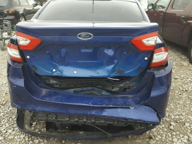 3FA6P0H7XDR119497 - 2013 FORD FUSION SE BLUE photo 9