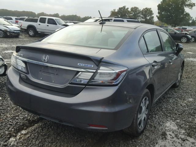 19XFB4F2XDE000928 - 2013 HONDA CIVIC HYBR GRAY photo 4