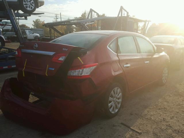 3N1AB7AP0EY322480 - 2014 NISSAN SENTRA S RED photo 4