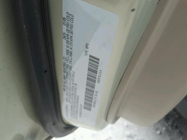 4S4BP61CX67337397 - 2006 SUBARU LEGACY TAN photo 10