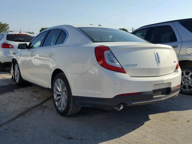 1LNHL9DK5DG610804 - 2013 LINCOLN MKS WHITE photo 3