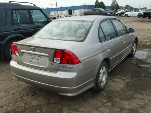 JHMES96695S013596 - 2005 HONDA CIVIC HYBR TAN photo 4