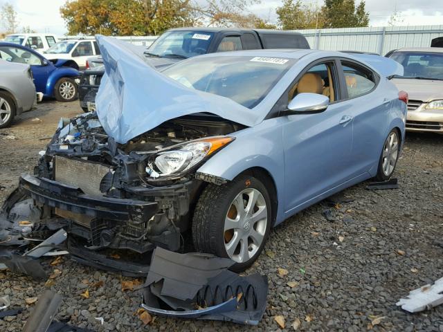 KMHDH4AE2CU211527 - 2012 HYUNDAI ELANTRA BLUE photo 2