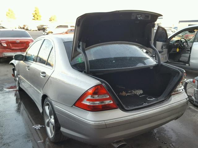 WDBRF40J95F686662 - 2005 MERCEDES-BENZ C 230K SPO GRAY photo 3