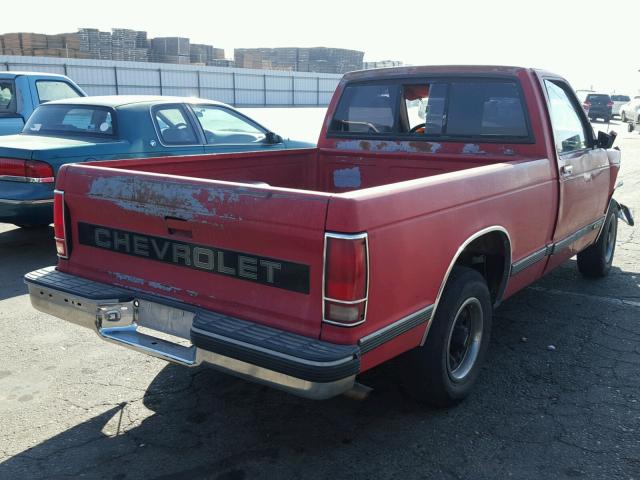 1GCCS14R2M8252104 - 1991 CHEVROLET S TRUCK S1 RED photo 4