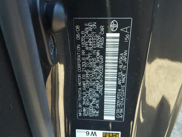 JTKDE167290287649 - 2009 TOYOTA SCION TC 黑色 照片 10