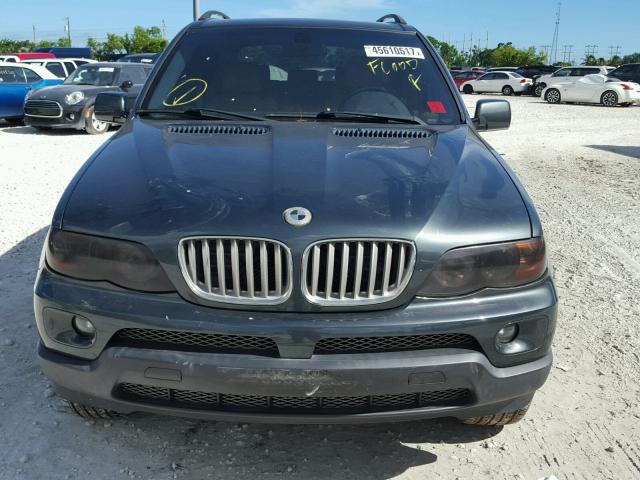 5UXFA13574LU46315 - 2004 BMW X5 3.0I GREEN photo 9