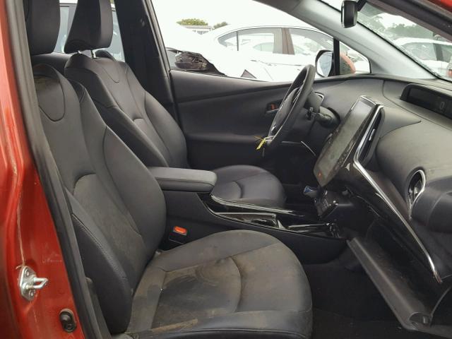 JTDKARFP7H3002157 - 2017 TOYOTA PRIUS PRIM ბურგუნდია ფოტო 5