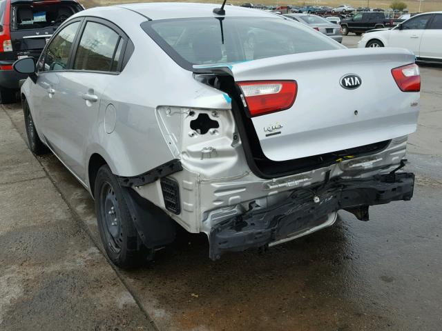 KNADM4A37D6297337 - 2013 KIA RIO LX SILVER photo 3