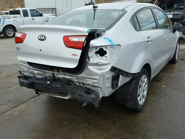 KNADM4A37D6297337 - 2013 KIA RIO LX SILVER photo 4