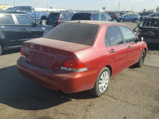 JA3AJ26E86U033201 - 2006 MITSUBISHI LANCER ES RED photo 4