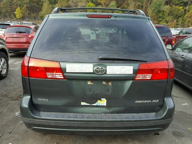 5TDZA22C24S091878 - 2004 TOYOTA SIENNA XLE GREEN photo 9