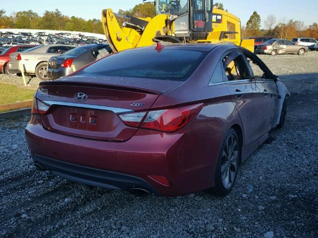 5NPEC4AB4EH882420 - 2014 HYUNDAI SONATA SE RED photo 4