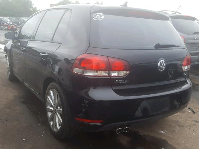 WVWNM7AJ4CW301043 - 2012 VOLKSWAGEN GOLF BLACK photo 3