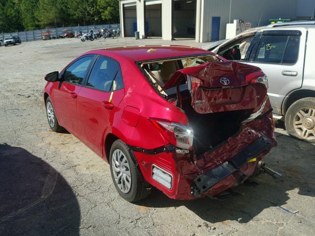 2T1BURHEXHC799871 - 2017 TOYOTA COROLLA L RED photo 3