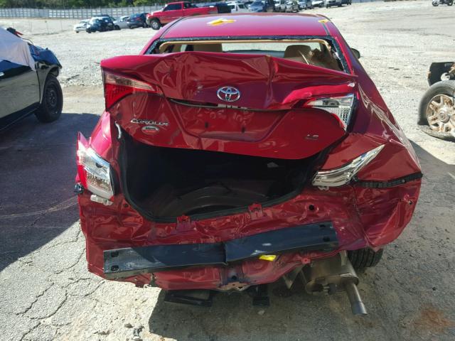 2T1BURHEXHC799871 - 2017 TOYOTA COROLLA L RED photo 9