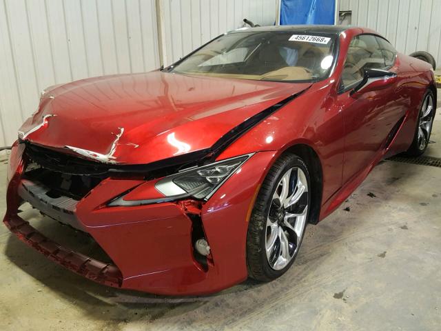 JTHHP5AYXJA000789 - 2018 LEXUS LC 500 RED photo 2