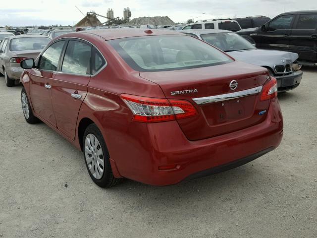 3N1AB7APXEY281680 - 2014 NISSAN SENTRA S RED photo 3