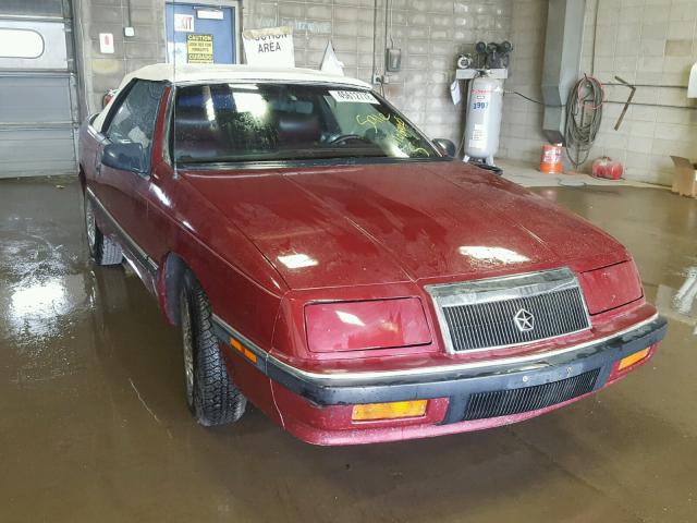 1C3BJ45K4JG349182 - 1988 CHRYSLER LEBARON MAROON photo 1