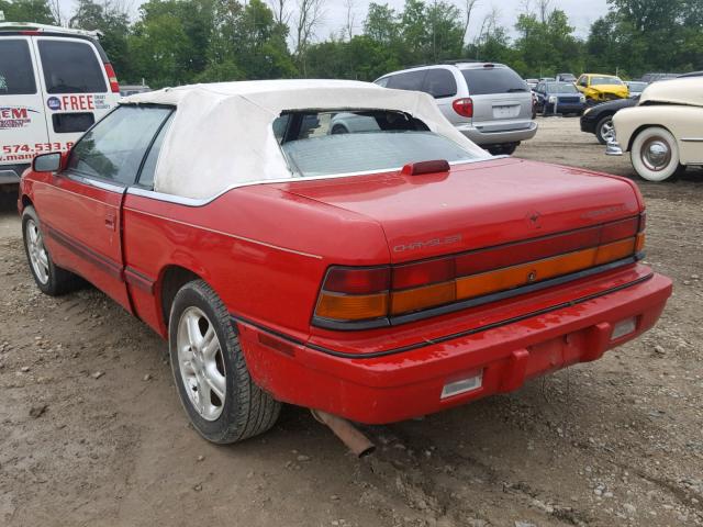 1C3XU4533PF676824 - 1993 CHRYSLER LEBARON RED photo 3