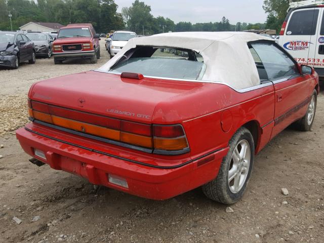1C3XU4533PF676824 - 1993 CHRYSLER LEBARON 红色 照片 4