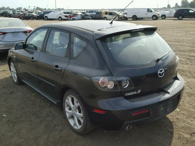 JM1BK344981857327 - 2008 MAZDA 3 HATCHBAC BLACK photo 3