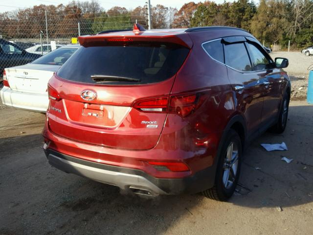 5XYZUDLBXHG396802 - 2017 HYUNDAI SANTA FE S MAROON photo 4