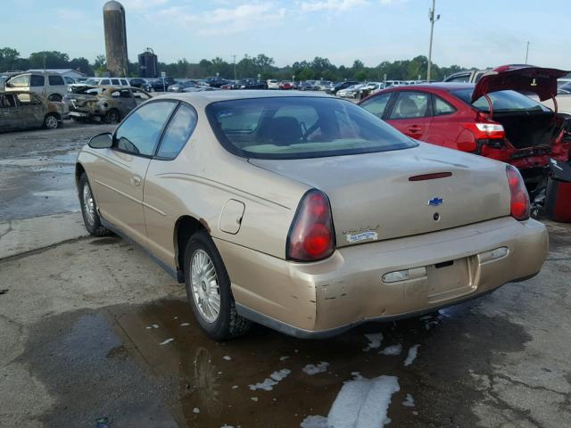 2G1WW12E2Y9195651 - 2000 CHEVROLET MONTE CARL ოქროსფერი ფოტო 3