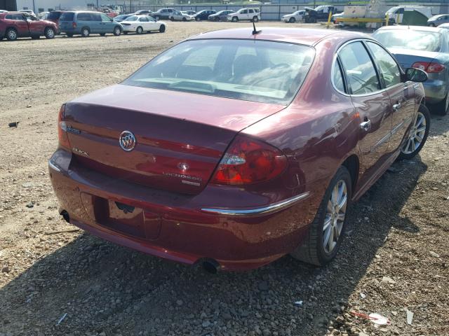 2G4WN58C981165273 - 2008 BUICK LACROSSE S RED photo 4