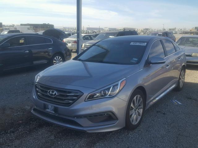 5NPE34AFXFH043635 - 2015 HYUNDAI SONATA SPO SILVER photo 2