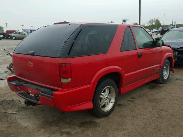 1GNCS18X03K186914 - 2003 CHEVROLET BLAZER RED photo 4