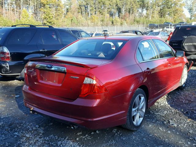 3FAHP0KC5AR182601 - 2010 FORD FUSION SPO RED photo 4