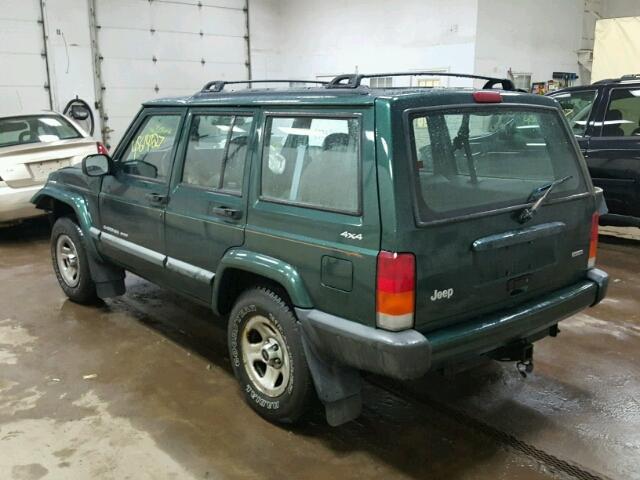 1J4FF48S3YL183257 - 2000 JEEP CHEROKEE S GREEN photo 3