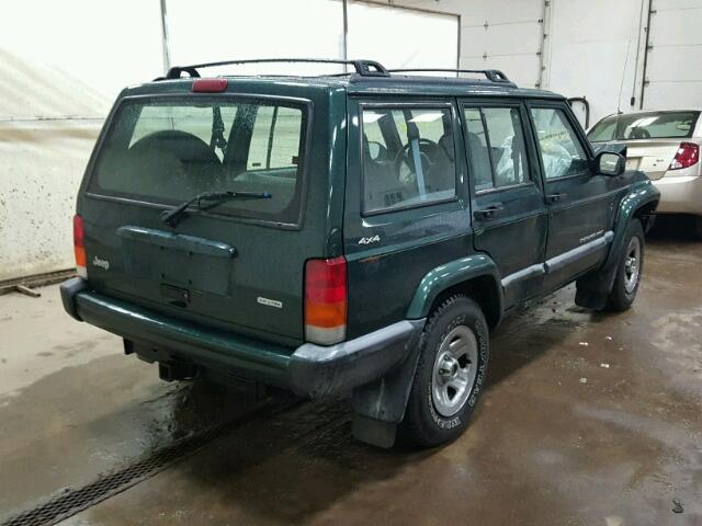 1J4FF48S3YL183257 - 2000 JEEP CHEROKEE S GREEN photo 4