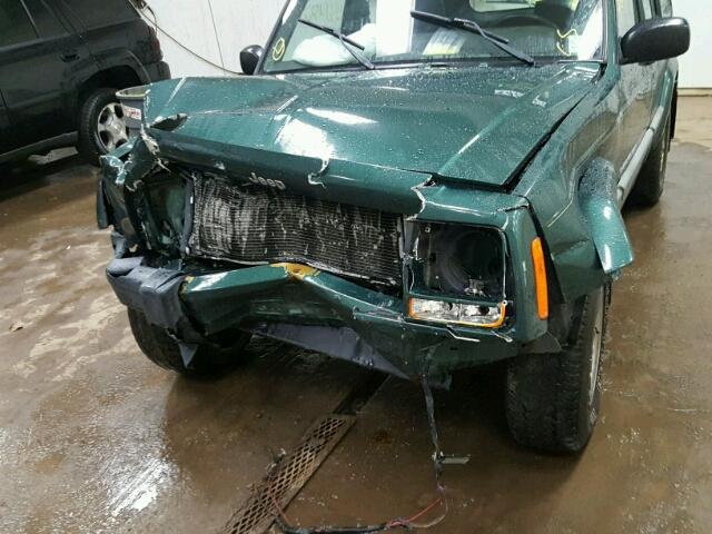 1J4FF48S3YL183257 - 2000 JEEP CHEROKEE S GREEN photo 9