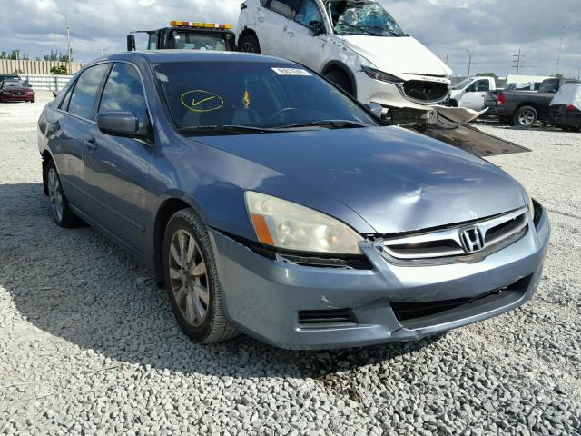 1HGCM66567A020105 - 2007 HONDA ACCORD EX BLUE photo 1