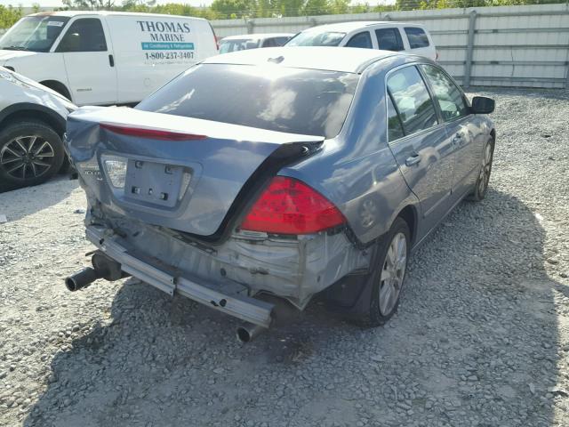 1HGCM66567A020105 - 2007 HONDA ACCORD EX BLUE photo 4