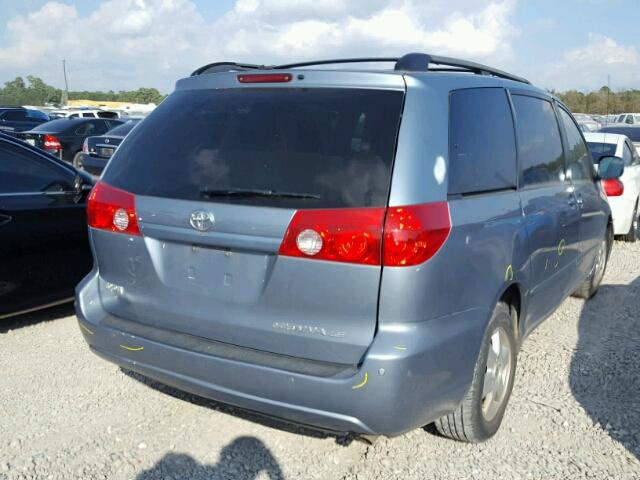 5TDZK23C88S113612 - 2008 TOYOTA SIENNA CE BLUE photo 4