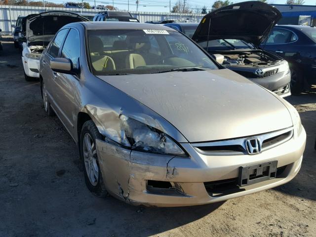 1HGCM56747A185789 - 2007 HONDA ACCORD EX BEIGE photo 1