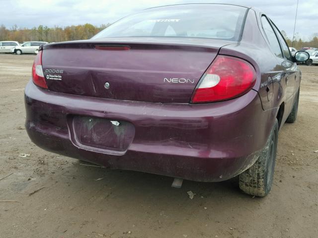 1B3ES46C5YD859678 - 2000 DODGE NEON BASE PURPLE photo 9