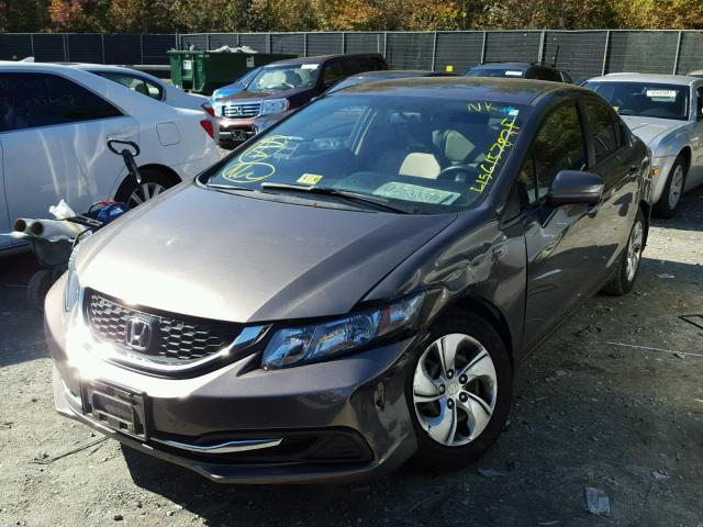 19XFB2F56FE054647 - 2015 HONDA CIVIC LX GRAY photo 2