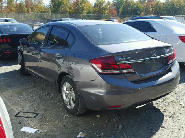 19XFB2F56FE054647 - 2015 HONDA CIVIC LX GRAY photo 3