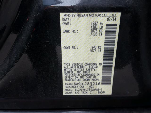 1N4BL3AP9EC283216 - 2014 NISSAN ALTIMA 3.5 BLACK photo 10