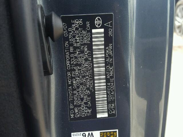 JTKDE177670214117 - 2007 TOYOTA SCION TC 灰色 照片 10