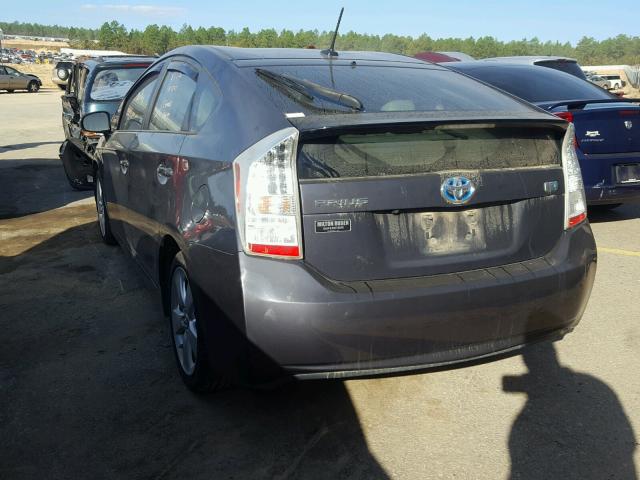 JTDKN3DU7A0183276 - 2010 TOYOTA PRIUS GRAY photo 3