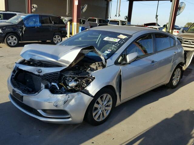 KNAFX4A64E5244161 - 2014 KIA FORTE LX SILVER photo 2