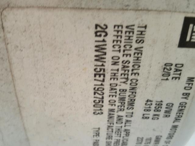 2G1WW15E719275013 - 2001 CHEVROLET MONTE CARL თეთრი ფოტო 10