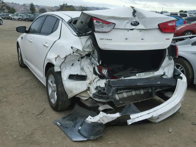 KNAGM4A73F5664050 - 2015 KIA OPTIMA WHITE photo 3