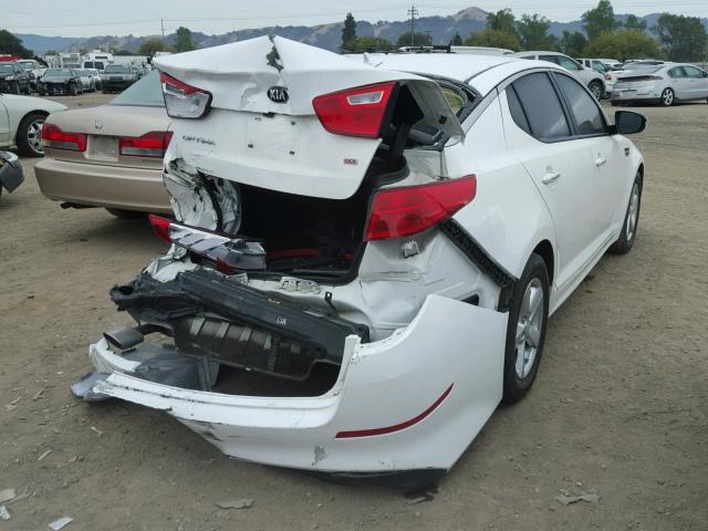 KNAGM4A73F5664050 - 2015 KIA OPTIMA WHITE photo 4