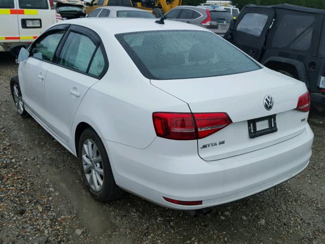 3VWD17AJ8FM352227 - 2015 VOLKSWAGEN JETTA SE WHITE photo 3